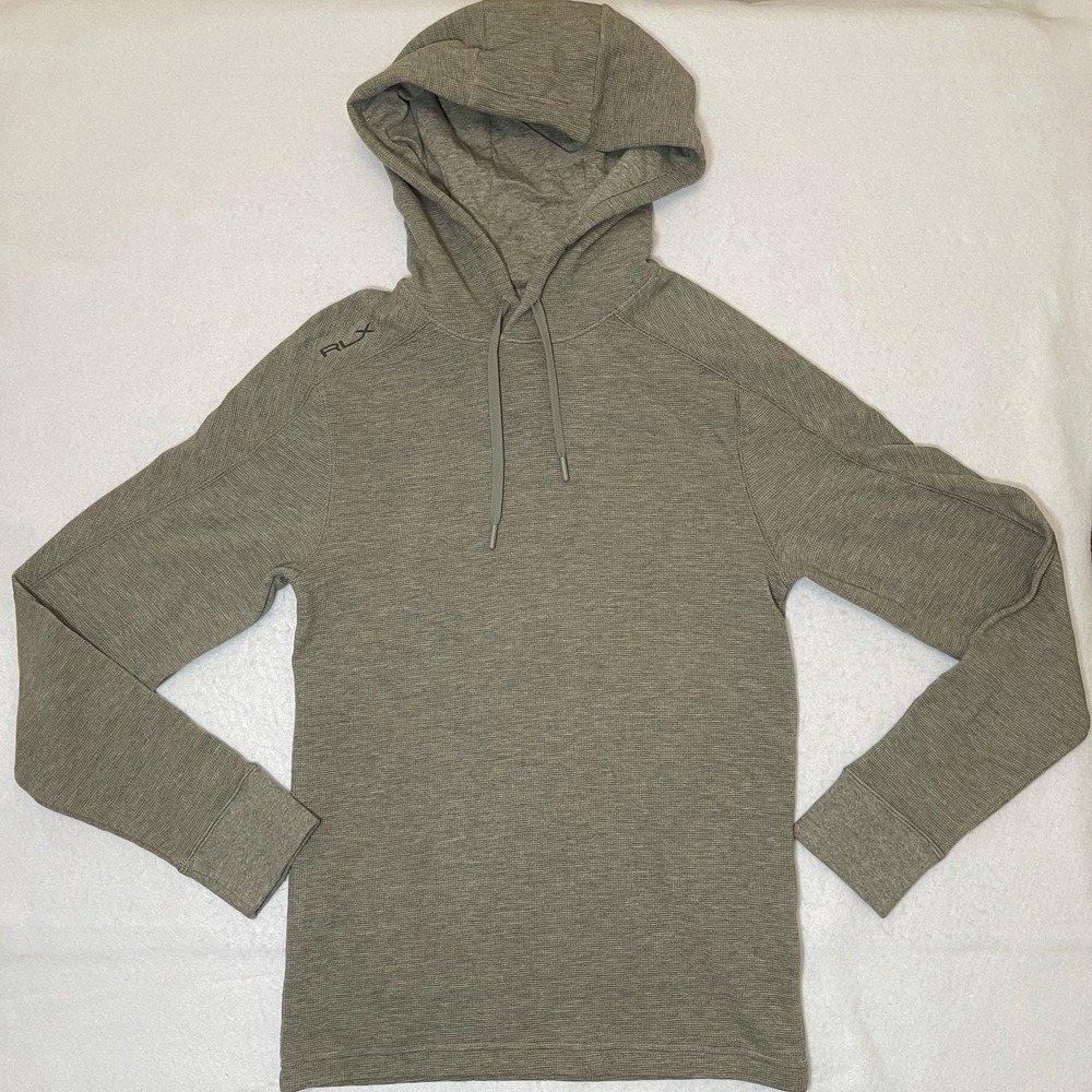 RLX Ralph Lauren Waffle Knit Hoodie Gray Pullover Stretch Women's XS Performance